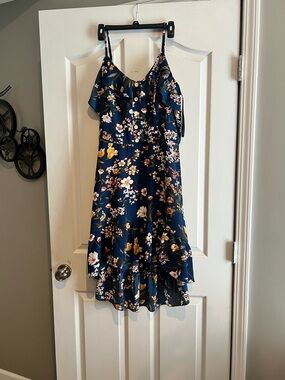 jcpenney Navy Floral High-Low Ruffle Sundress